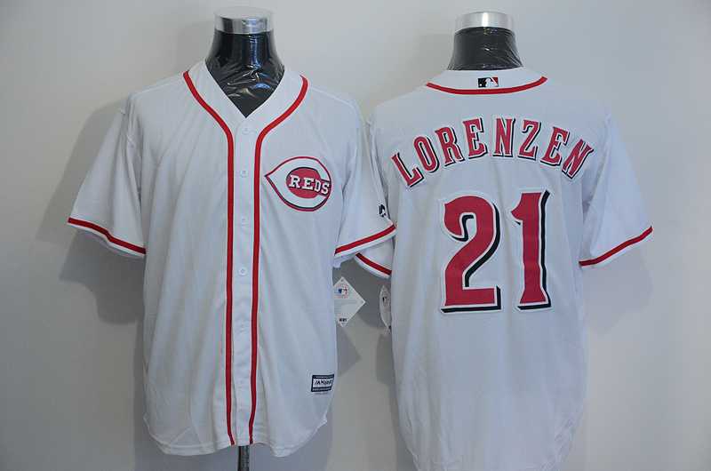 Cincinnati Reds #21 Michael Lorenzen White New Cool Base Stitched Baseball Jersey,We sell and wholesale Cincinnati Reds #21 Michael Lorenzen White New Cool Base Stitched Baseball Jersey on line form chian!